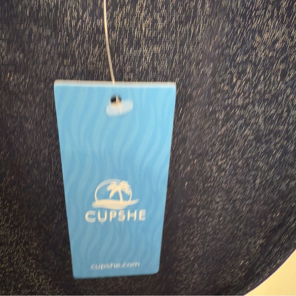 Cupshe - Total Eclipse Halter Twist-Back Cheeky One Piece Swimsuit Size L - Picture 7 of 10